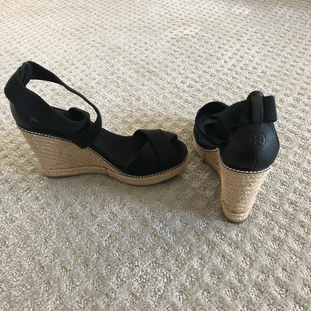 Tory Burch black wedges size 11
